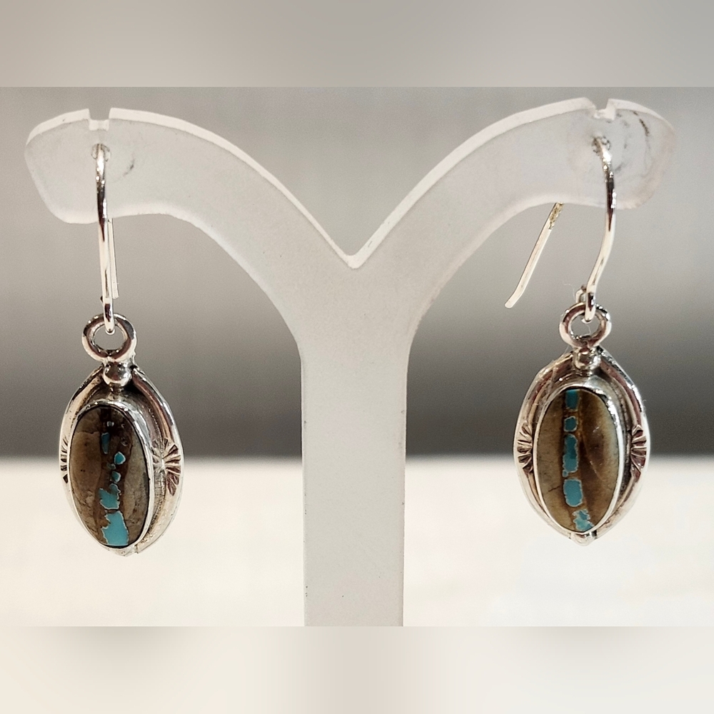Boulder Turquoise sterling silver earrings
